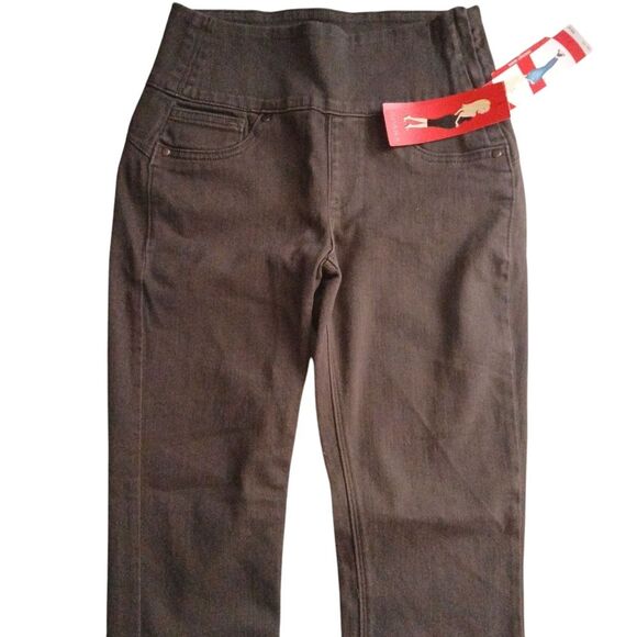 Spanx Denim Leggings Brownstone #2066 Shaping Built In Side Zip Full Coverage M - Picture 5 of 16